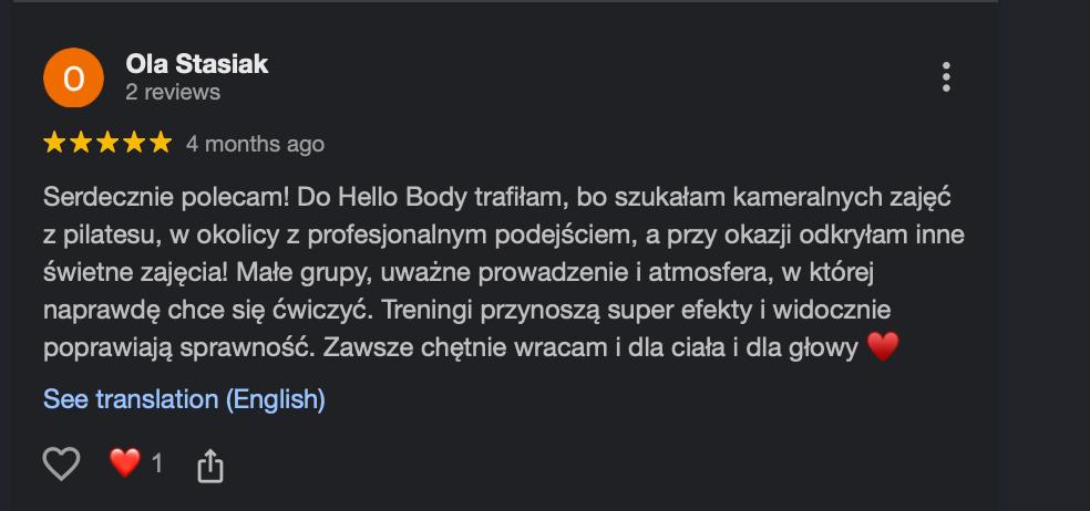 Opinia klientki Hello Body 3